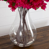 Signature Collection 41” Giant Bougainvillea Artificial Arrangement in Glass Vase-Arrangement-Parc Decor