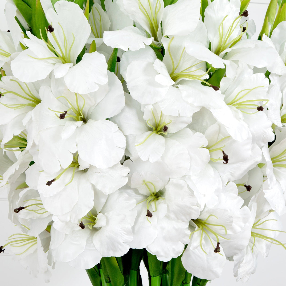 Signature Collection 44” Gladiola Artificial Arrangement in Glass Vase-Arrangement-Parc Decor