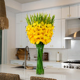 Signature Collection 44” Gladiola Artificial Arrangement in Glass Vase-Arrangement-Parc Decor