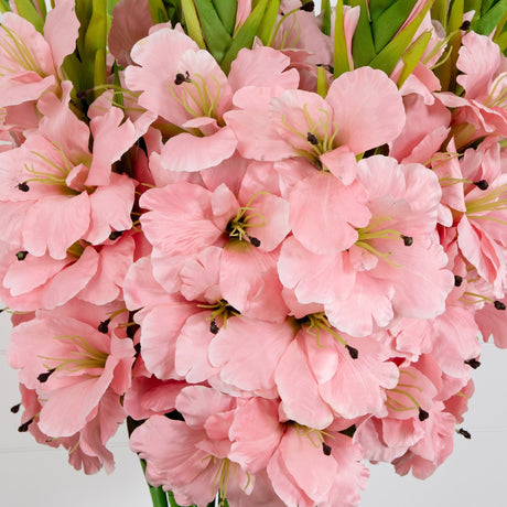 Signature Collection 44” Gladiola Artificial Arrangement in Glass Vase-Arrangement-Parc Decor