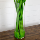 Signature Collection 44” Gladiola Artificial Arrangement in Glass Vase-Arrangement-Parc Decor