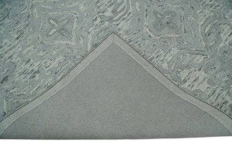 Silver And Beige Modern Style Hand Tufted Wool Area Rug