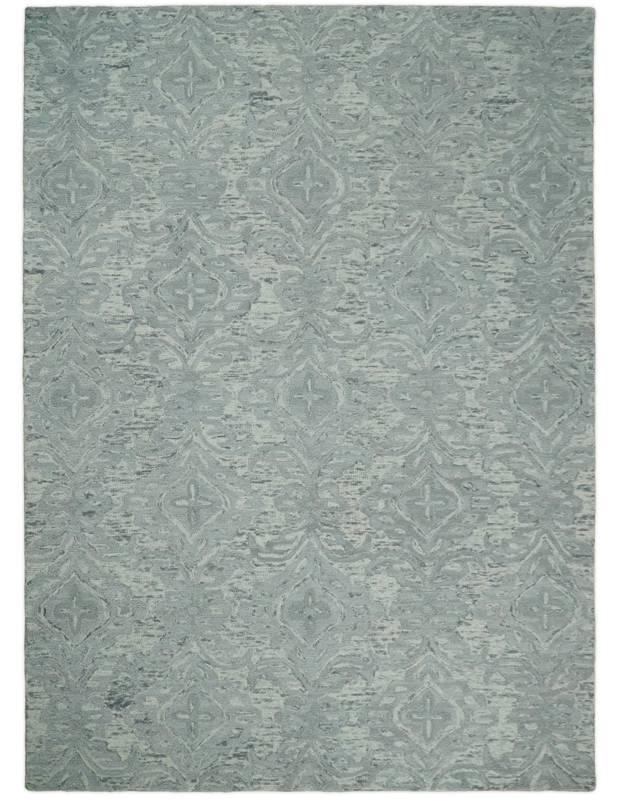 Silver And Beige Modern Style Hand Tufted Wool Area Rug