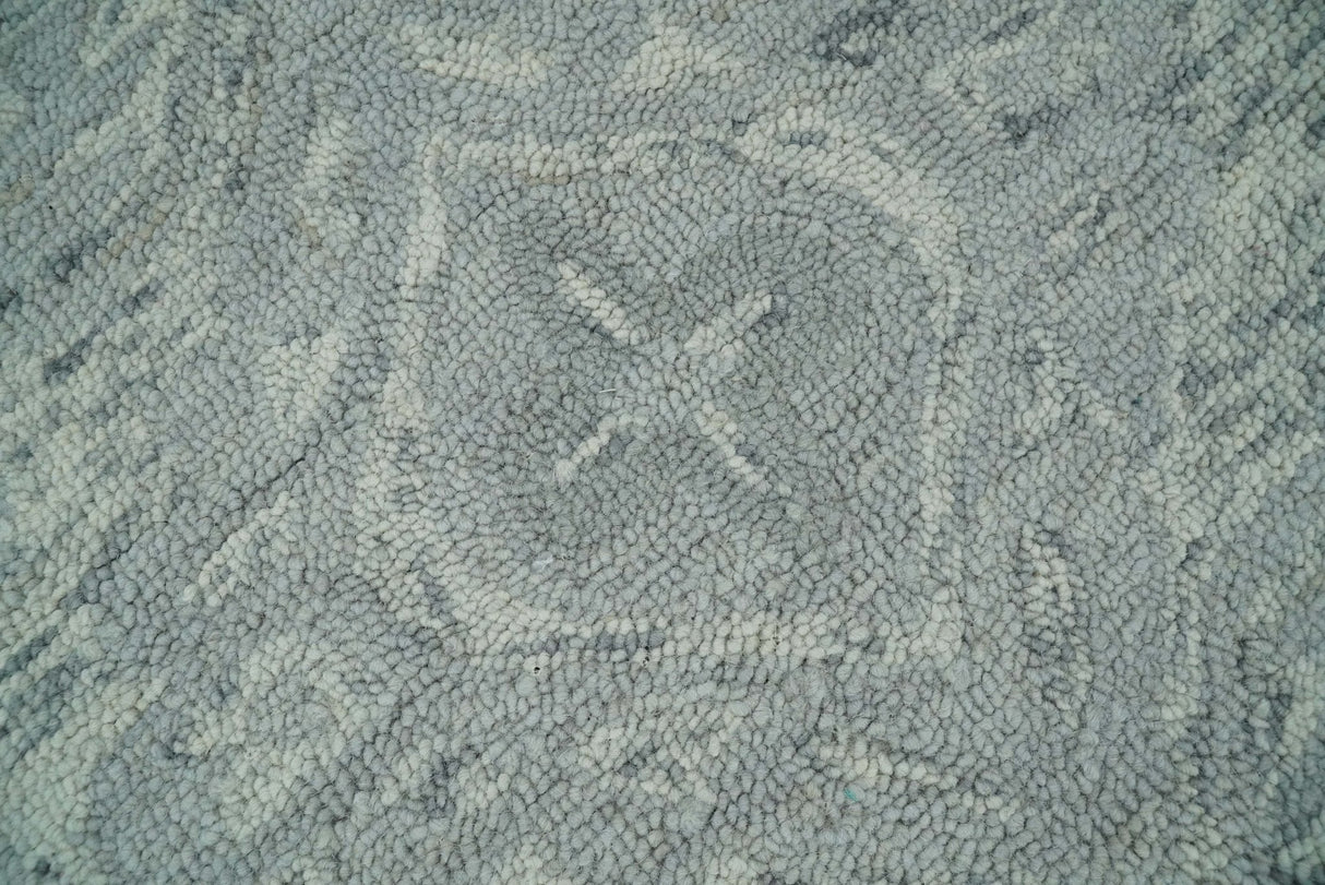 Silver And Beige Modern Style Hand Tufted Wool Area Rug