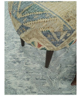 Silver And Beige Modern Style Hand Tufted Wool Area Rug