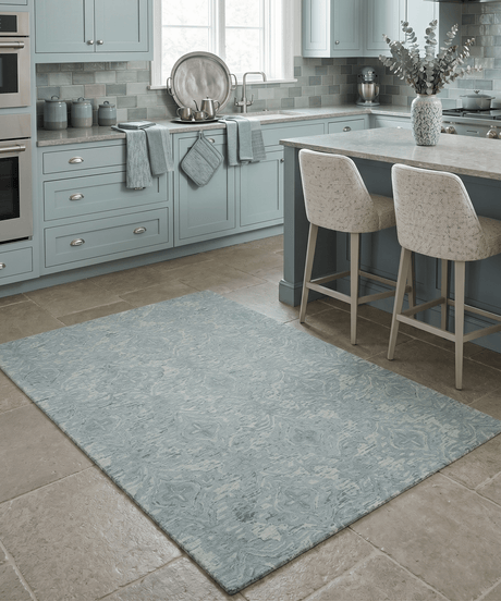 Silver And Beige Modern Style Hand Tufted Wool Area Rug