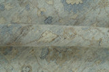 Silver And Beige Traditional Design Hand Knotted 4x5.6 Wool Area Rug
