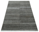 Silver and Charcoal Modern Abstract 5x8 Dari Pet yarn Area Rug