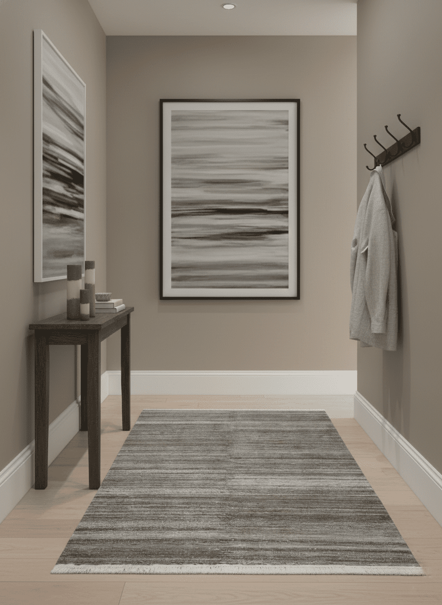 Silver and Charcoal Modern Abstract 5x8 Dari Pet yarn Area Rug