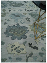 Silver and Gray Hand knotted Traditional Oushak Multi Size wool Area Rug