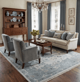 Silver and Gray Hand knotted Traditional Oushak Multi Size wool Area Rug