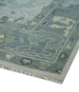 Silver and Gray Hand knotted Traditional Oushak Multi Size wool Area Rug