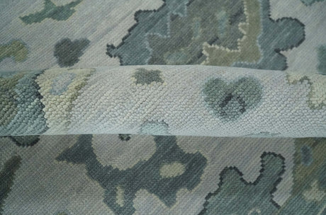 Silver and Gray Hand knotted Traditional Oushak Multi Size wool Area Rug