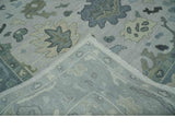 Silver and Gray Hand knotted Traditional Oushak Multi Size wool Area Rug