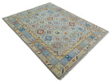Silver and Mustard Traditional Hand Knotted Custom Made Wool Area Rug