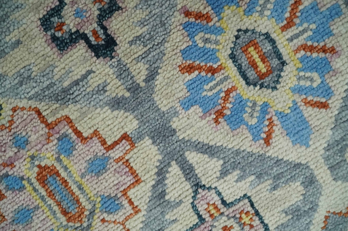 Silver and Mustard Traditional Hand Knotted Custom Made Wool Area Rug