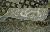Silver, Beige, Olive and Charcoal Hand Knotted Traditional Heriz 5x8 wool Area Rug
