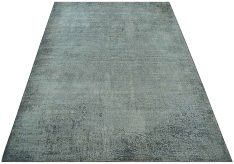 Silver design Modern Abstract Hand Knotted Bamboo Silk Area Rug