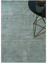 Silver design Modern Abstract Hand Knotted Bamboo Silk Area Rug