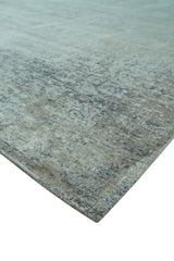 Silver design Modern Abstract Hand Knotted Bamboo Silk Area Rug