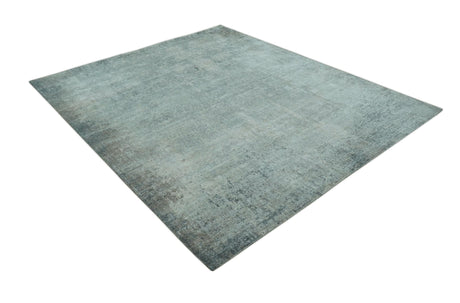 Silver design Modern Abstract Hand Knotted Bamboo Silk Area Rug