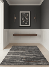 Silver, Gray, Charcoal, and Maroon Modern Abstract Dari 5x8 Pet yarn Area Rug