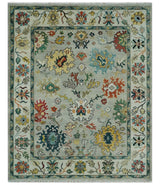 Silver, Ivory and Beige vibrant Colorful Hand knotted Multi Size Traditional Oushak wool Rug