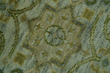 Silver, Olive and Green Traditional Floral Design Custom Made wool area rug