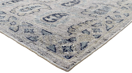Silver Traditional Style Hand Knotted 8x10 Wool Area Rug