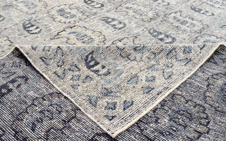 Silver Traditional Style Hand Knotted 8x10 Wool Area Rug