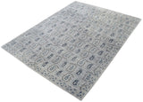 Silver Traditional Style Hand Knotted 8x10 Wool Area Rug