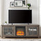 Simple Fireplace Console with Glass Doors-Fireplace-Parc Decor