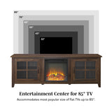 Simple Fireplace Console with Glass Doors-Fireplace-Parc Decor