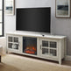 Simple Fireplace Console with Glass Doors-Fireplace-Parc Decor