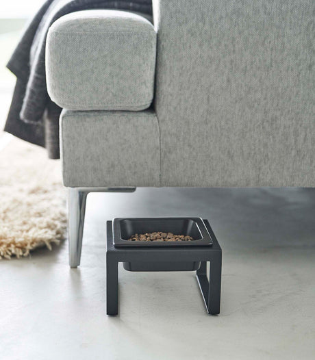Single Pet Food Bowl - Tall - Steel + Ceramic