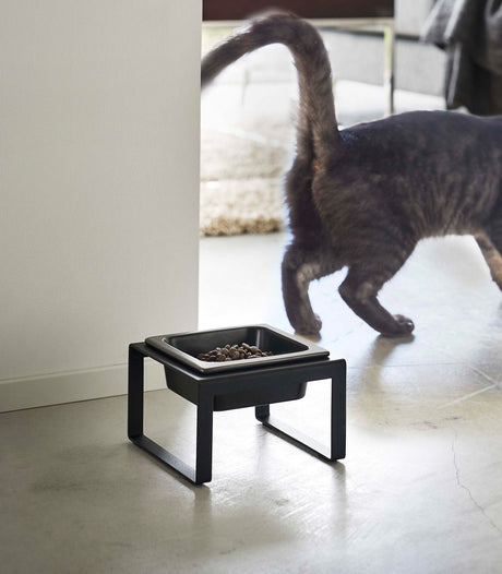 Single Pet Food Bowl - Tall - Steel + Ceramic-Pets-Parc Decor