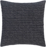 Skipperville Textured Black Woven Square Throw Pillow-Throw Pillows-Parc Decor