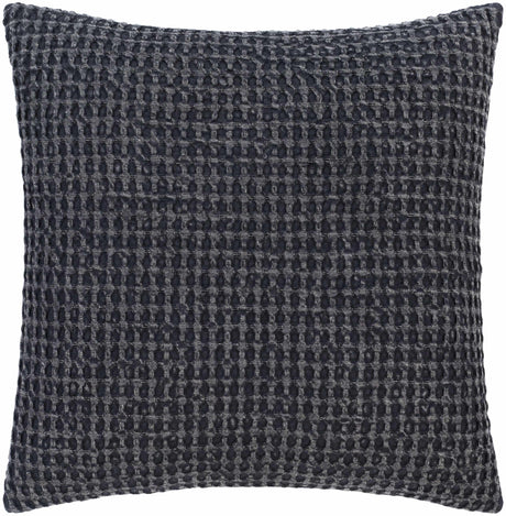 Skipperville Textured Black Woven Square Throw Pillow-Throw Pillows-Parc Decor