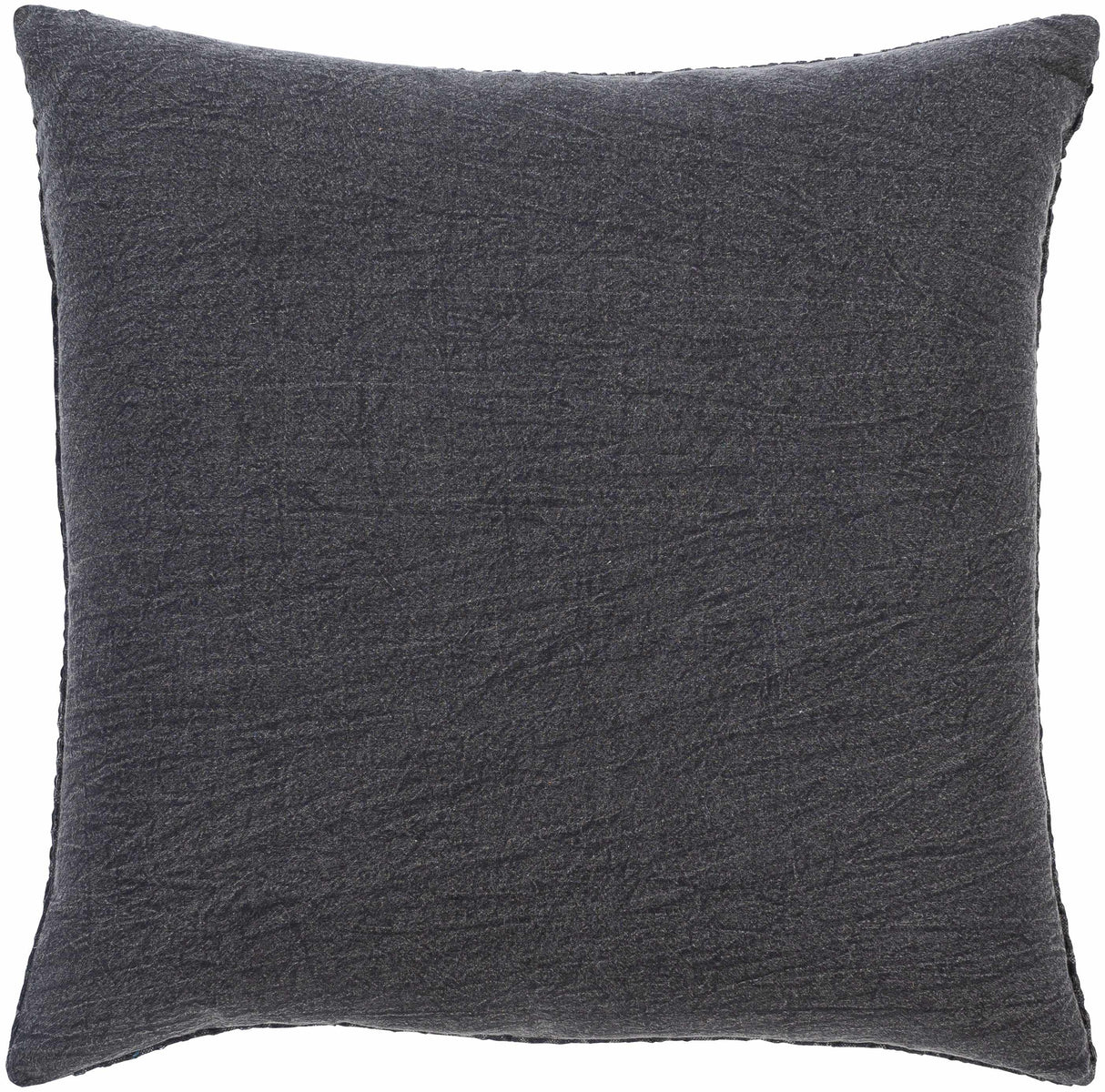 Skipperville Textured Black Woven Square Throw Pillow-Throw Pillows-Parc Decor
