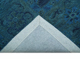 Sky Custom Made Blue Traditional Oushak Design Overdyed Wool Rug