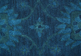 Sky Custom Made Blue Traditional Oushak Design Overdyed Wool Rug