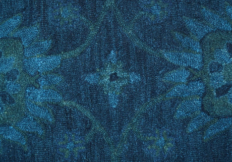 Sky Custom Made Blue Traditional Oushak Design Overdyed Wool Rug