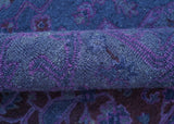 Sky Traditional Design Purple Hand Tufted Overdyed Wool Rug