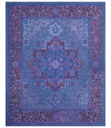 Sky Traditional Design Purple Hand Tufted Overdyed Wool Rug