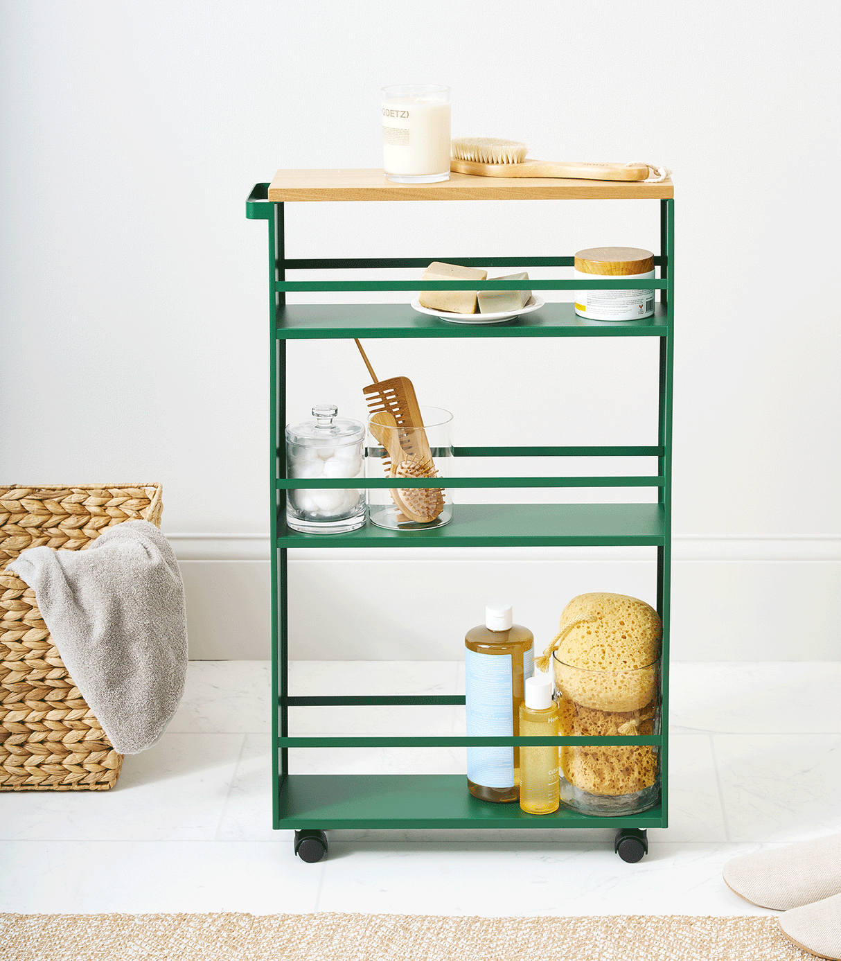Slim Storage Cart (32" H) - Steel-Rolling Carts-Parc Decor