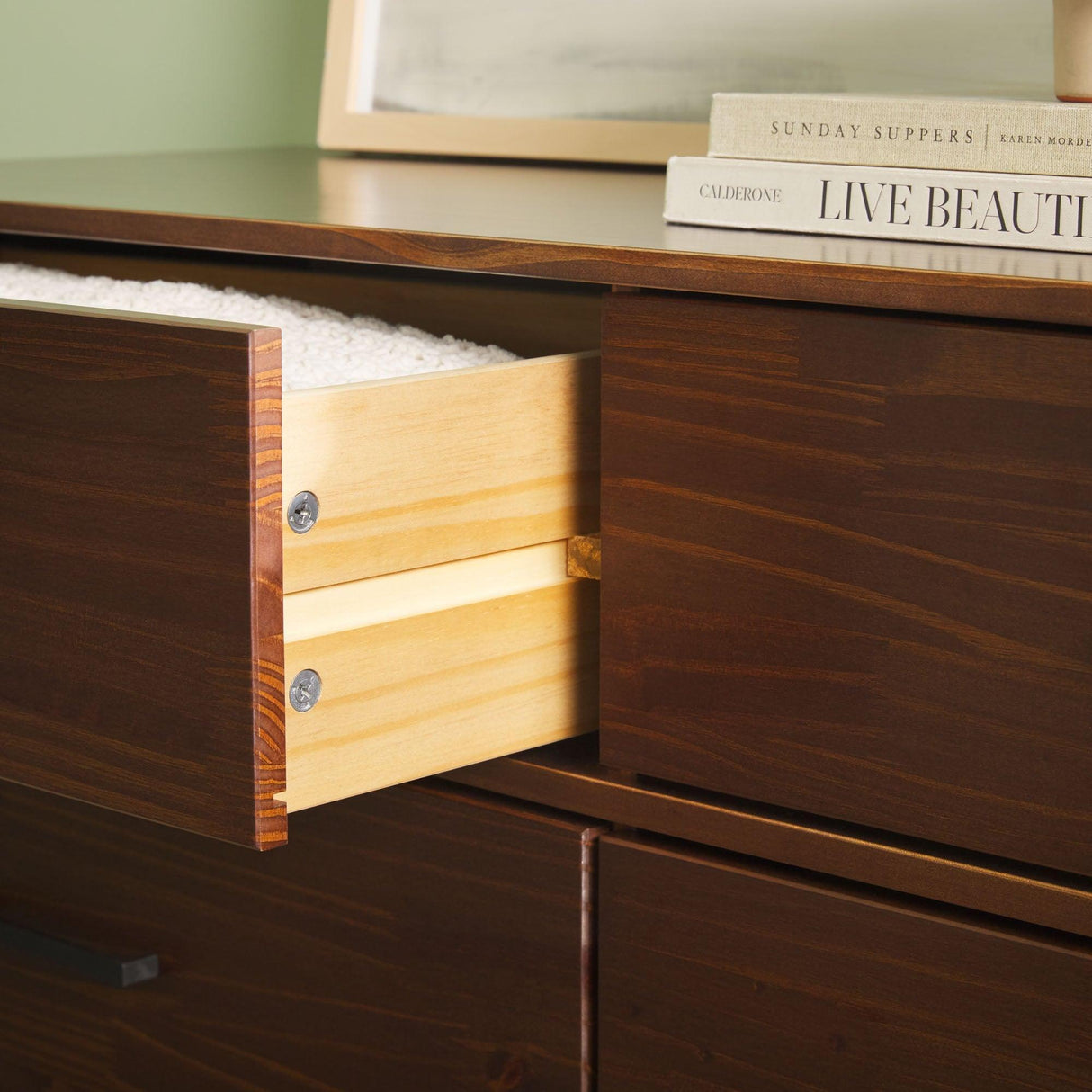 Sloane 6-Drawer Modern Solid Wood Dresser with Metal Handles