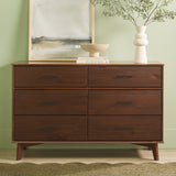Sloane 6-Drawer Modern Solid Wood Dresser with Metal Handles-Bedroom-Parc Decor