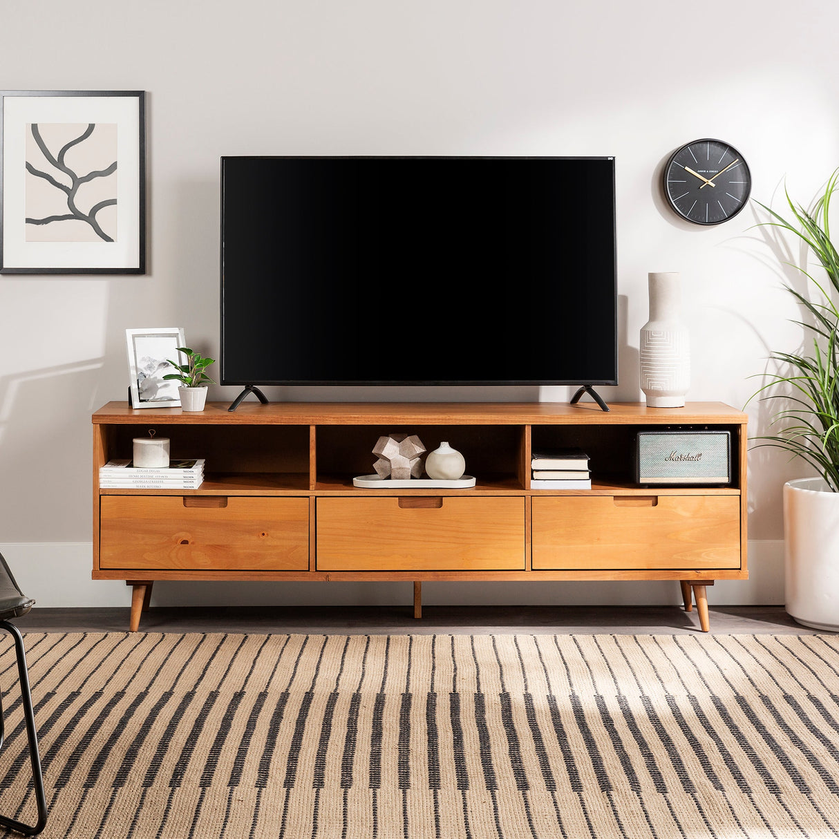 Sloane 70" 3 Drawer Solid Wood TV Stand-Entertainment-Parc Decor