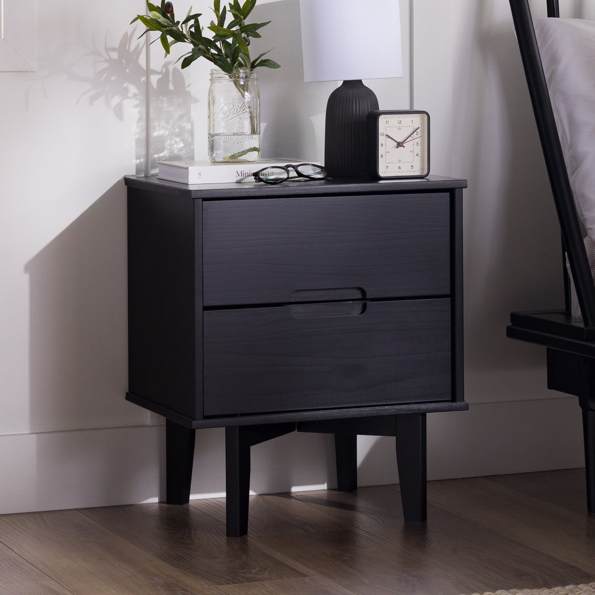 Sloane Mid Century Modern Solid Wood Nightstand-Bedroom-Parc Decor