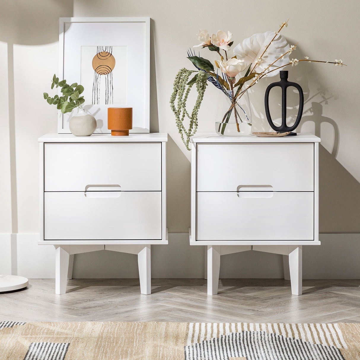 Sloane Mid Century Modern Solid Wood Nightstand-Bedroom-Parc Decor